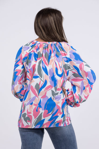 Out Of My Head Women's Flowy Abstract Long Sleeve Top