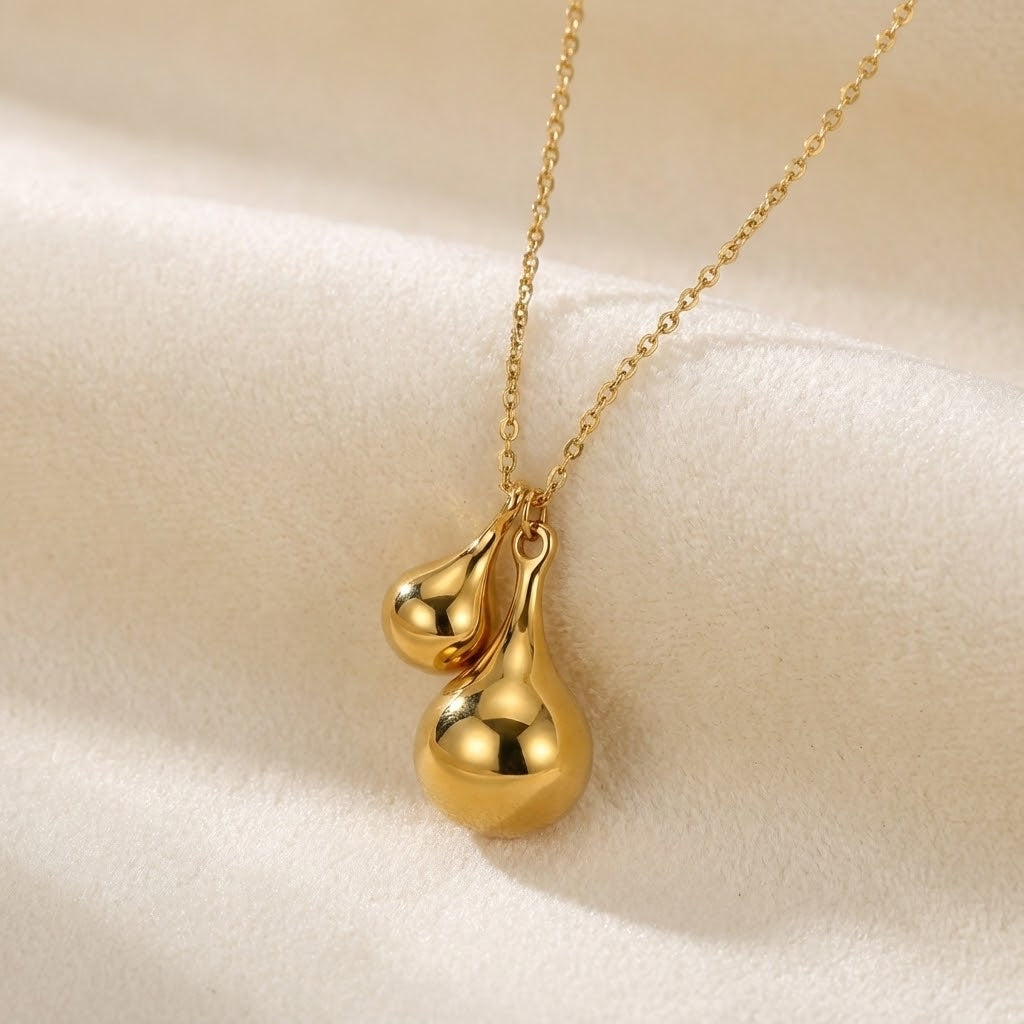 ALB Custom Double Teardrop Pendant Necklace