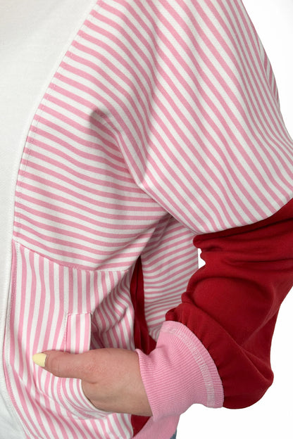 ALB Custom Women's Colorblock Striped Crewneck Sweatshirt