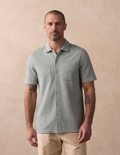 Knit Getaway Button Up in Juniper