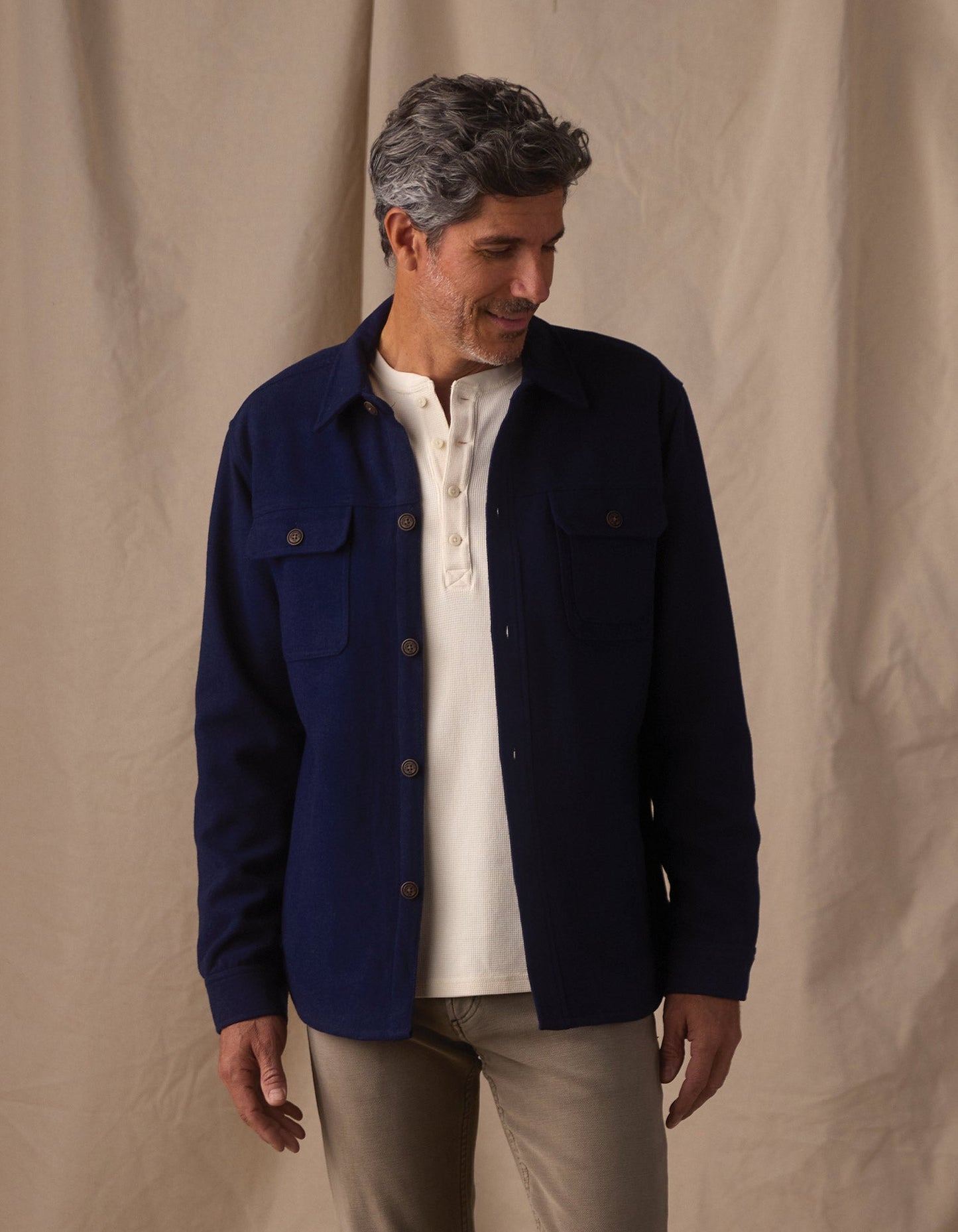 Brightside Flannel Lined Workwear Jacket in Navy