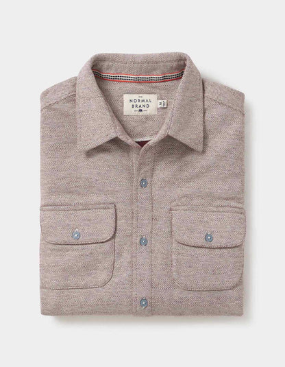 Textured Knit Shirt in Oxblood
