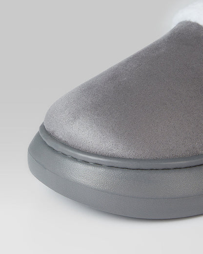 WOMEN'S SHERPA-LINED FAUX SUEDE SLIPPERS