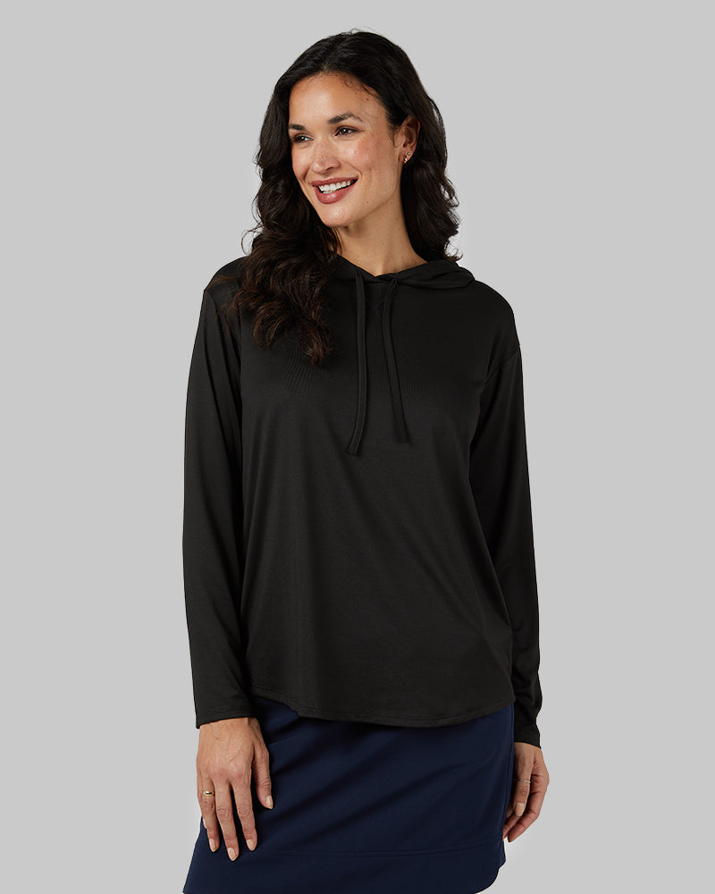 WOMEN'S COOL LONG SLEEVE HOODED T-SHIRT