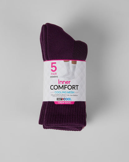 WOMEN'S 5-PACK COOL COMFORT CREW SOCKS