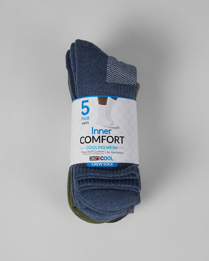 MEN'S 5-PACK COOL COMFORT CREW SOCKS