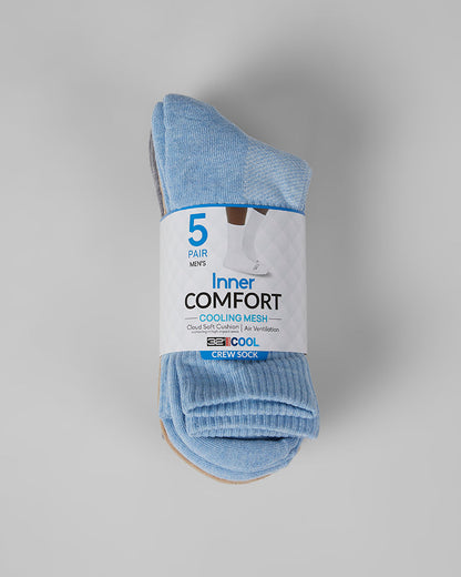 MEN'S 5-PACK COOL COMFORT CREW SOCKS
